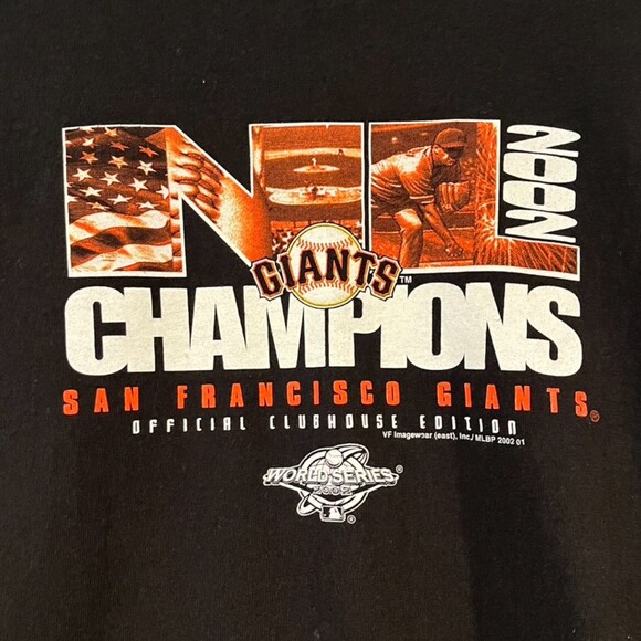 San Fransisco Giants NL Champions 2002 Black T-Shirt Medium Baseball - Picture 5 of 6